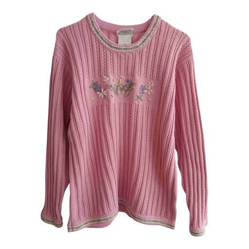 Embroidered cotton sweater