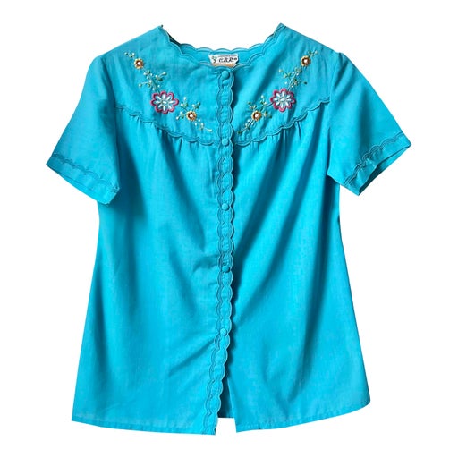 Embroidered cotton top