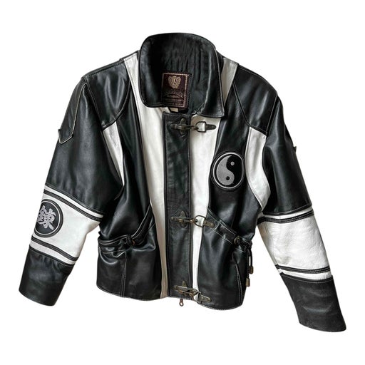 Leather biker jacket