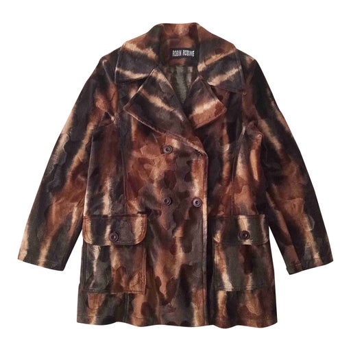 Faux fur pea coat