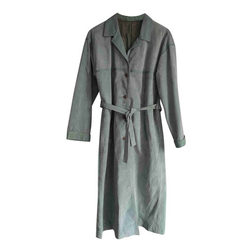 Leather trench coat