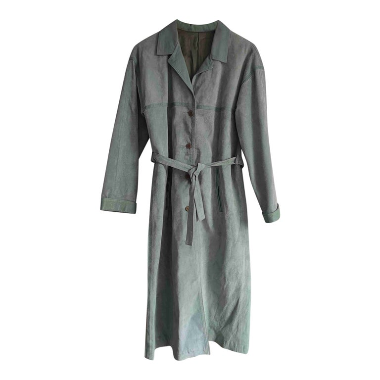 Leather trench coat