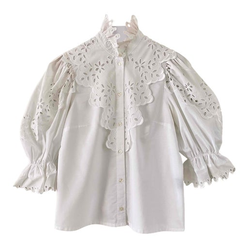 Austrian cotton blend blouse, collar