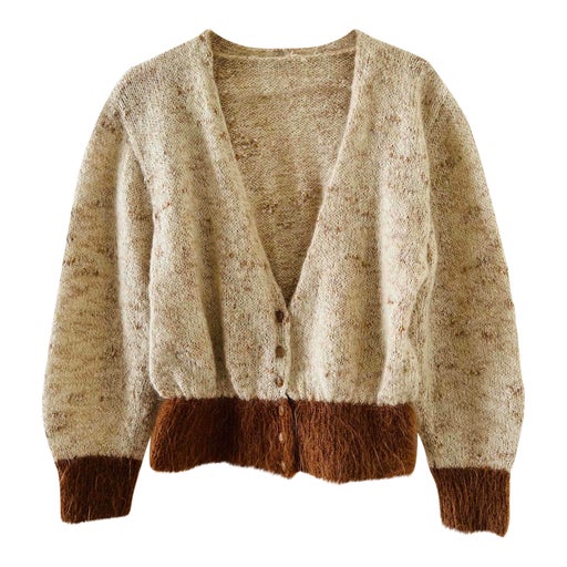 Two-tone wool cardigan