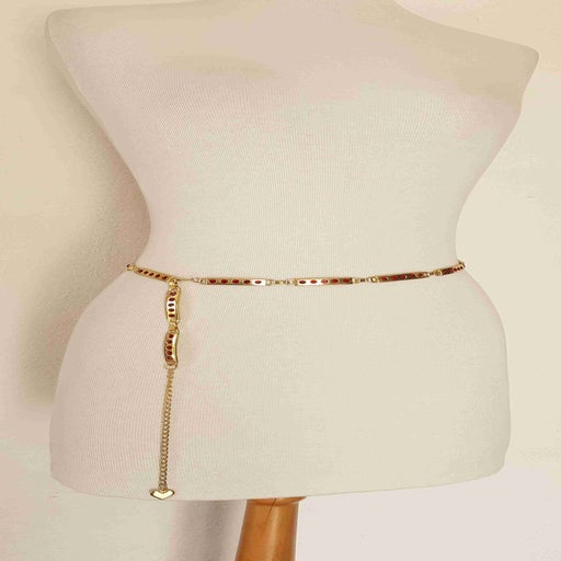 Chain and rhinestone belt