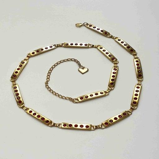 Chain and rhinestone belt
