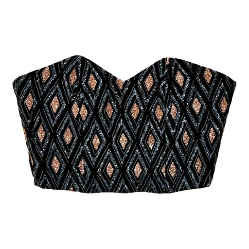 Velvet and sequin bustier