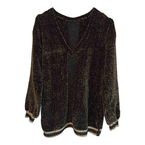 Chenille knit and lurex sweater