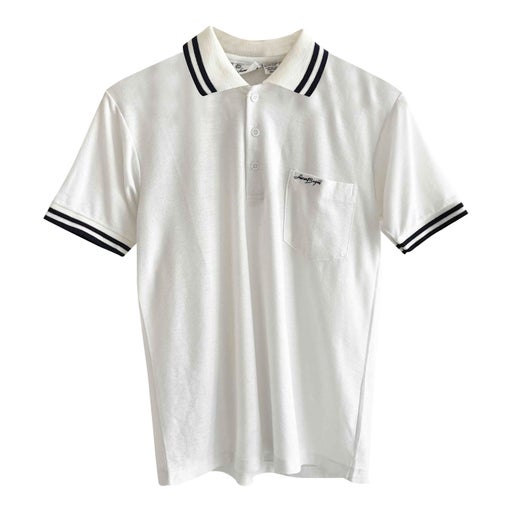 White and blue polo shirt