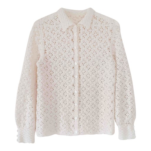 Crochet wool cardigan