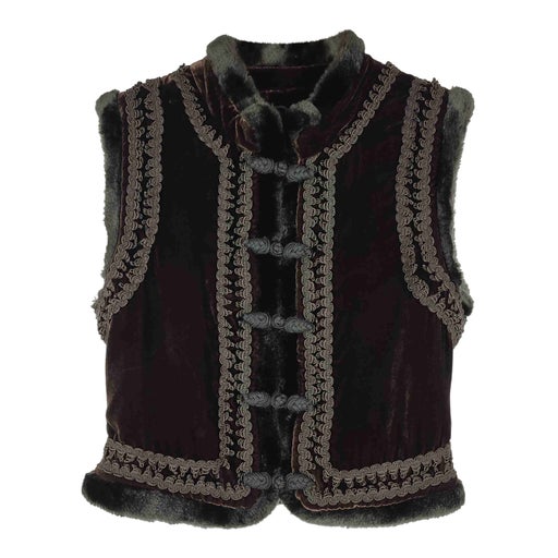 Sleeveless velvet vest