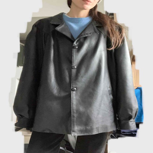 Leather safari jacket