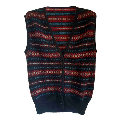 Patterned sleeveless cardigan