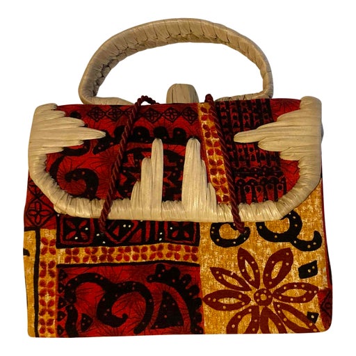Sac à main en tissu et paille