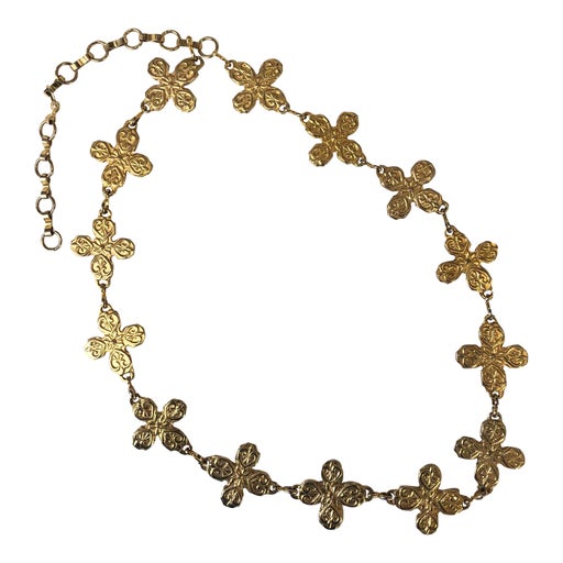 Golden metal chain belt