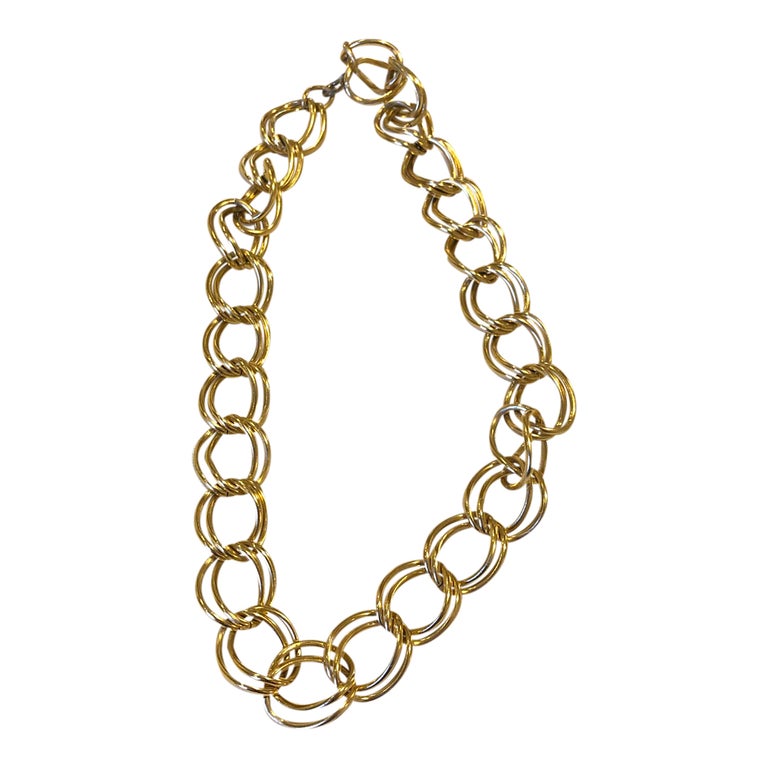 Golden metal necklace