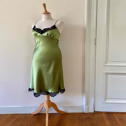 Silk satin slip dress