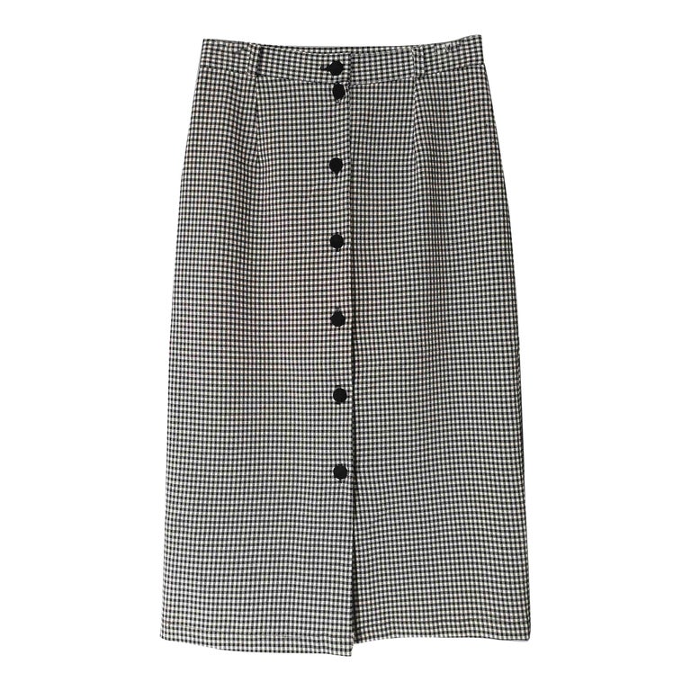 Gingham pencil skirt