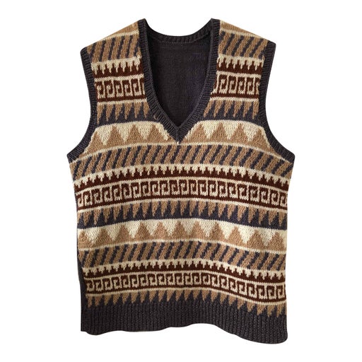Pull sans manche à motifs