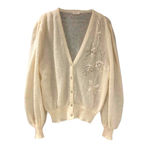 Cardigan brodé en mohair