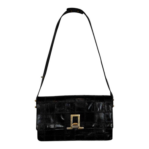 Exotic leather baguette bag