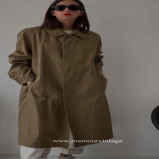 Olive green trench coat