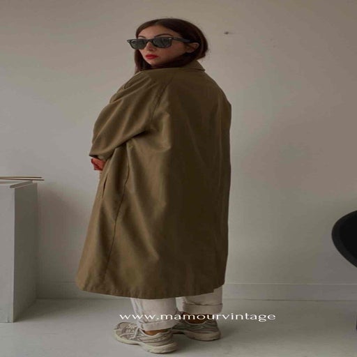 Olive green trench coat