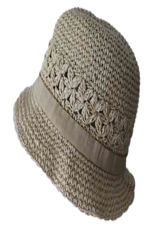Crochet and wicker bucket hat