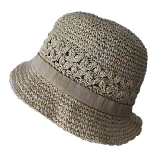 Crochet and wicker bucket hat