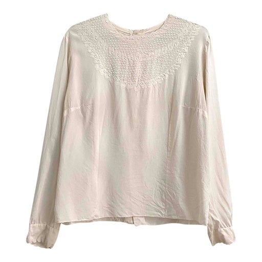 Embroidered silk blouse