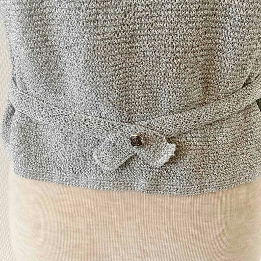 Lurex sleeveless cardigan