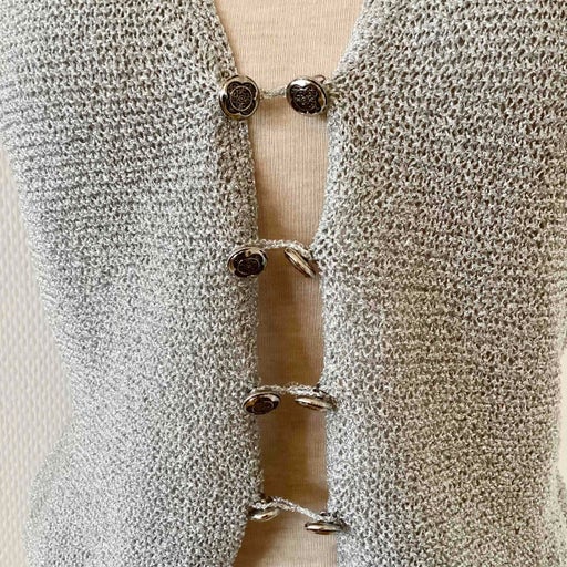 Lurex sleeveless cardigan