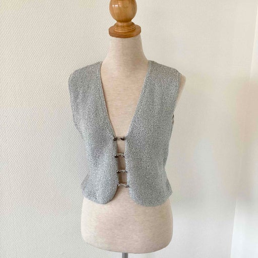 Lurex sleeveless cardigan