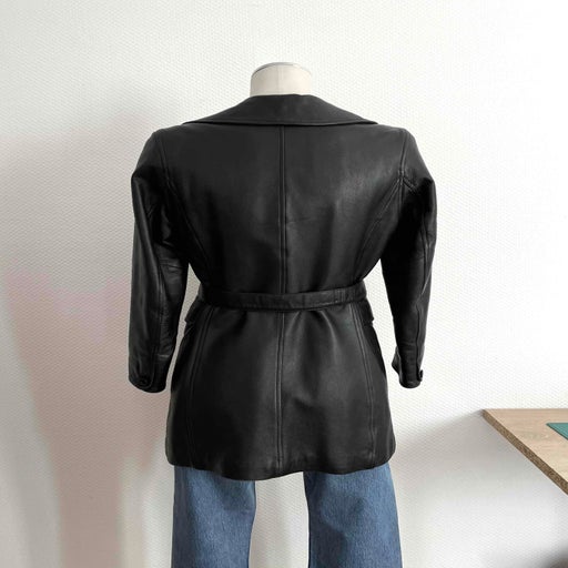 Leather safari jacket