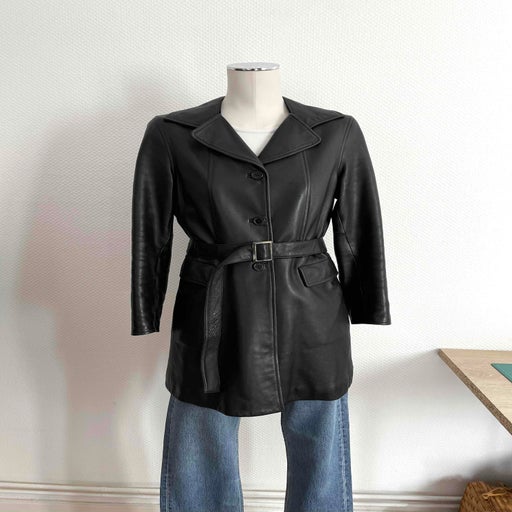 Leather safari jacket