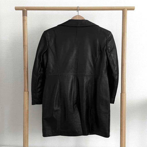 Leather trench coat