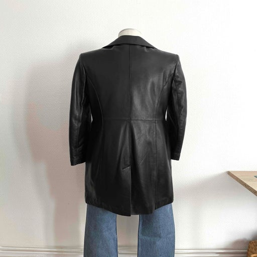 Leather trench coat