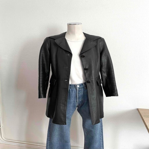 Leather safari jacket