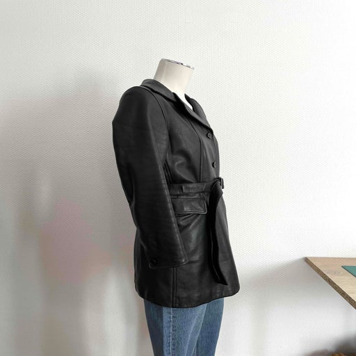 Leather safari jacket