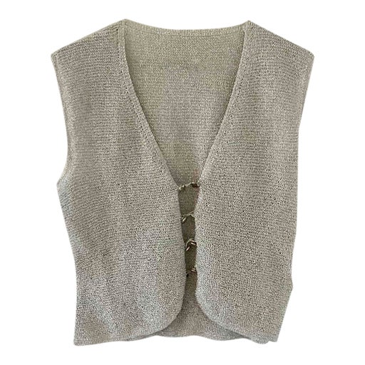 Lurex sleeveless cardigan