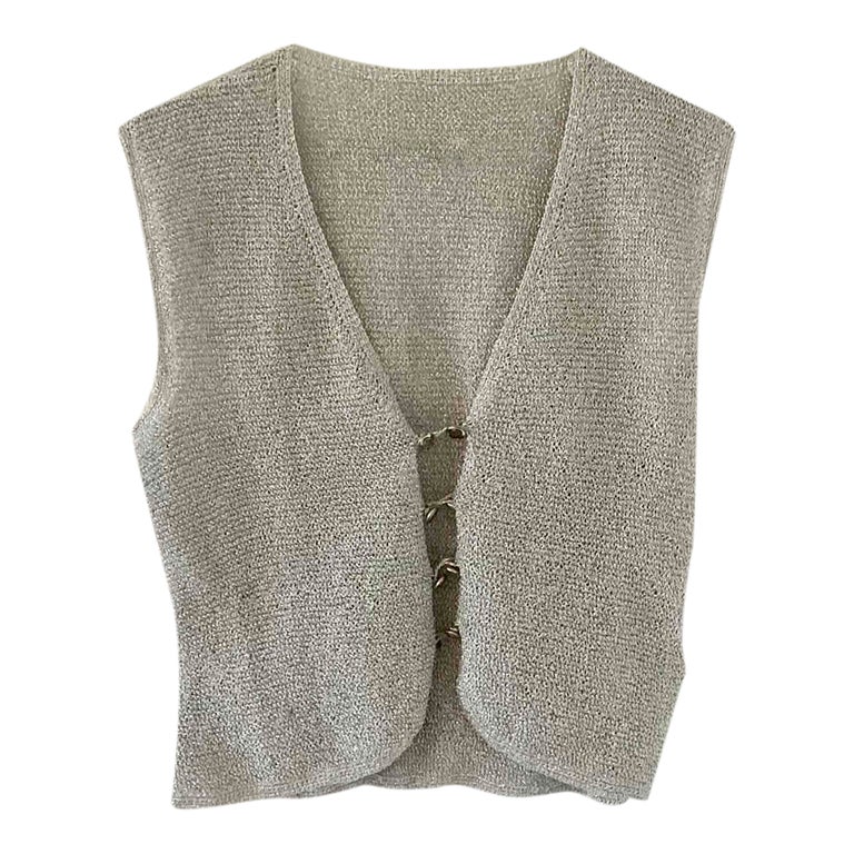 Lurex sleeveless cardigan