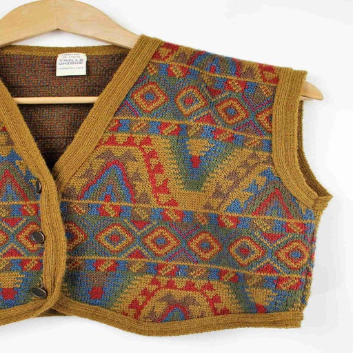 Sleeveless jacquard cardigan