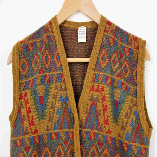 Sleeveless jacquard cardigan