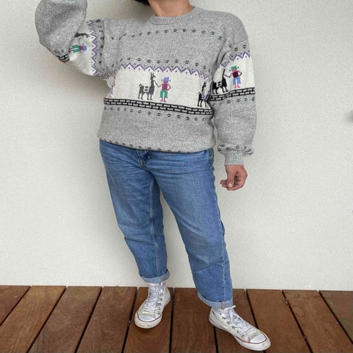 Patterned wool sweater