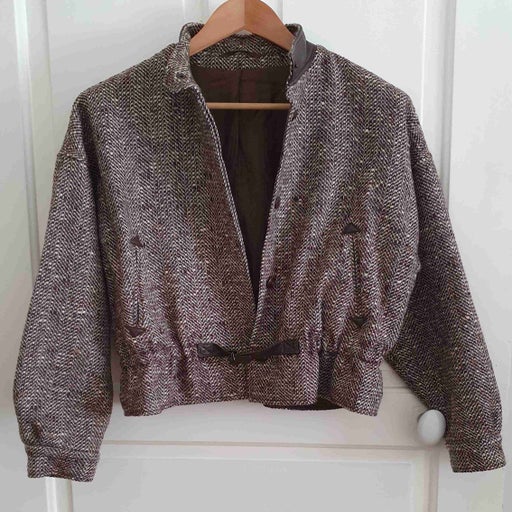 Wool and leather jacket