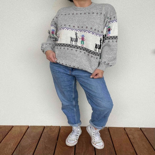 Patterned wool sweater