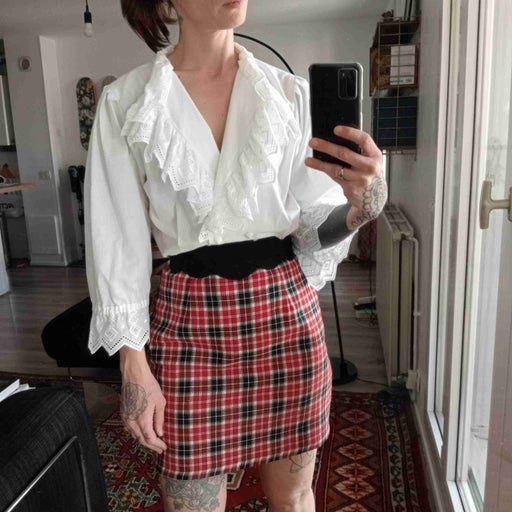 Plaid mini skirt