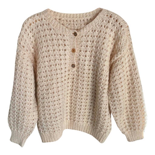Openwork wool sweater