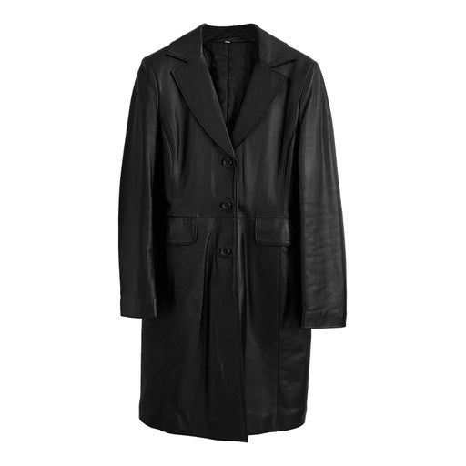 Leather trench coat