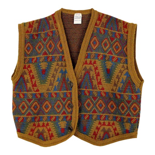 Sleeveless jacquard cardigan